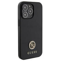 Guess GUHCP13XPS4DGPK iPhone 13 Pro Max 6.7" juodas kietas dėklas su Strass metaliniu logotipu