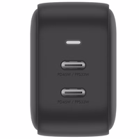 ENERGEA tinklo įkroviklis 2xUSB-C PD-PPS 45W2C juodas/black US+EU Travelite GAN45