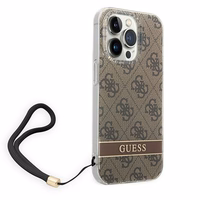 Guess GUOHCP14XH4STW iPhone 14 Pro Max 6.7 "rudas/rudas kietas dėklas 4G rašto dirželis