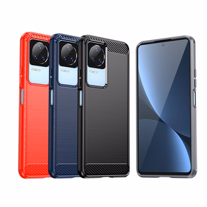 Dėklas telefonui Xiaomi Poco F4 5G – anglies pluošto silikoninis dėklas juodas