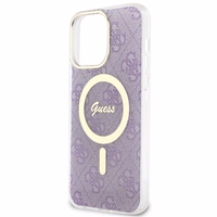 Guess GUHMP14XH4STU iPhone 14 Pro Max 6.7" violetinis kietas dėklas 4G Magnetinis