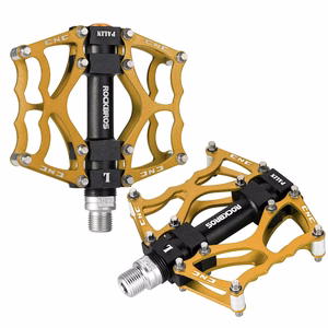 Rockbros JT201012LG 2010-12L aliumininiai platforminiai dviračio pedalai – auksiniai