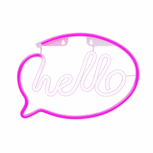 Neon LED Light HELLO rožinis baltas Bat + USB FLNE15 Forever Light