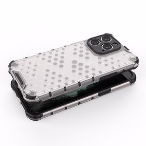 Honeycomb dėklas telefonui iPhone 14 Pro Max šarvuotas hibridinis dangtelis skaidrus