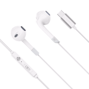 Kruger&Matz C2 į ausis įdedamos USB-C ausinės su mikrofonu, baltos