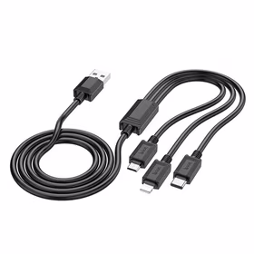 Laidas 3in1 USB A į Lightning / Micro USB / USB C Hoco 2A X74 1 m juodas
