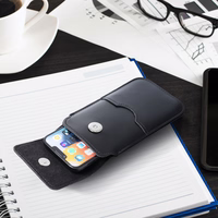 ROYAL - Oda universalus dėklas su atvartu / juodas - Dydis 2XL - IPHONE 6 PLUS / SAMSUNG A52 / XIAOMI REDMI NOTE 10