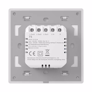 Išmanusis WiFi jutiklinis sieninis jungiklis Sonoff TX T5 2C (2-kanalų)