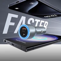 Dudao R4Ultra 120W Power Delivery Quick Charge LED Car Įkroviklis USB-A USB-C - Gray