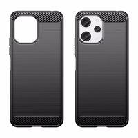Lankstus anglies rašto dėklas telefonui Xiaomi Redmi 12 Carbon Case - juodas