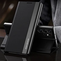 Miego dėklas Pro Samsung Galaxy S25 Ultra su atverčiamu dangteliu ir stovu - juodas