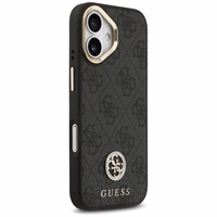 Guess 4G Strass Logo & Big Strap Metal Buttons Magnetinis dėklas iPhone 17 - juodas