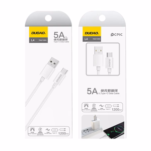 Dudao kabelis USB Type C 2.1A 1m baltas (L4T 1m baltas)