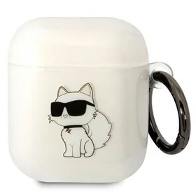 Karl Lagerfeld KLA2HNCHTCT Airpods 1/2 dėklas permatomas Ikonik Choupette
