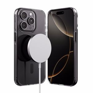 Crong Clear MAG Pro MagSafe dėklas, skirtas iPhone 15 Pro, juodas