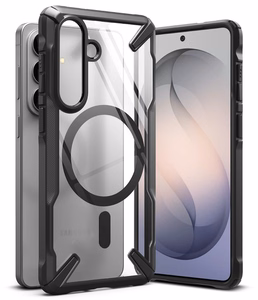 Ringke Fusion X Magnetic MagSafe Dėklas for Samsung Galaxy S26 - Clear juodas