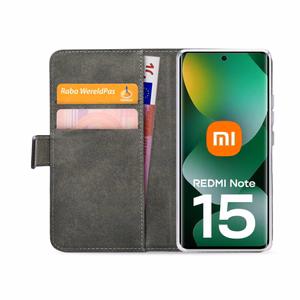 Mobilize Classic Gelly Wallet Book Dėklas Xiaomi Redmi Note 15 5G juodas