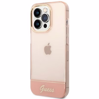 Guess GUHCP14LHGCOP iPhone 14 Pro6,1" rožinis/rožinis dėklas Translucent