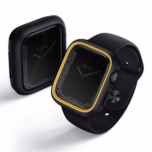 Uniq Moduo dėklas Apple Watch 4/5/6/7/8/9/SE/SE2 44/45mm - juodas ir garstyčios
