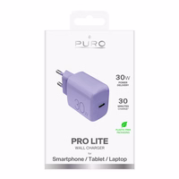 "Puro Pro Lite" 30 W USB-C sieninis įkroviklis - violetinės spalvos