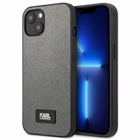 Karl Lagerfeld KLHCP13SSFMP2DG iPhone 13 mini 5,4 "sidabrinis kietas dėklas Saffiano Plaque