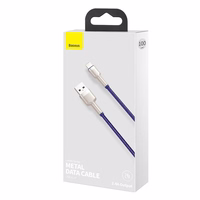 USB laidas "Lightning Baseus Cafule", 2,4 A, 1 m (violetinis)