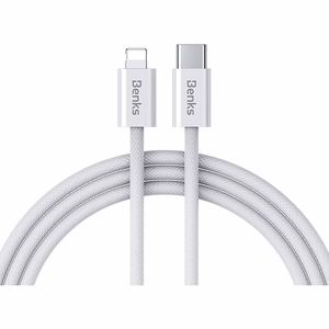 Benks Cable D46 braided (C.D.SJ.FC.WE.LA32) - Type C to Lightning - PD 27W 3A 2 metres white