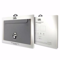 Karl Lagerfeld Saffiano Karl&Choupette dėklas 14" nešiojamam kompiuteriui - sidabrinis