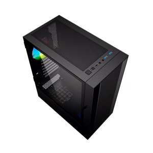 Gembird Fornax 4000 ARGB žaidimų ATX kompiuterio dėklas, Midi Tower, apšvietimas, juodas