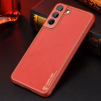 Dux Ducis Yolo elegantiškas dėklas iš ekologiškos odos Samsung Galaxy S22 + (S22 Plus) raudonas
