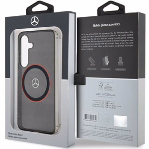 Mercedes dvigubo sluoksnio W Magnetinis dėklas telefonui Samsung Galaxy S24 - juodas
