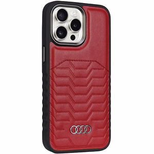 Audi sintetinės odos dėklas su MagSafe, skirtas iPhone 15 Pro Max – raudonas