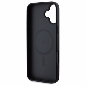 Dėklas telefonui Guess 4G Žiedinis Klasikinis Logotipas MagSafe iPhone 16 - juodas