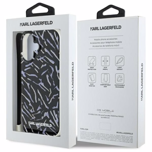 Karl Lagerfeld Zebra Su Virve iPhone 16 Dėklas - Violetinė