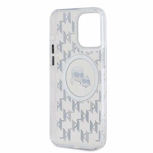 Karl Lagerfeld IML Monograma Karl & Choupette Galva Magnetinis Dėklas telefonui iPhone 15 Pro - skaidrus