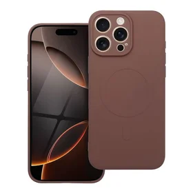 SILIKONINIS MAGNETINIS DĖKLAS suderinamas su MagSafe IPHONE 16 Pro Max rudas
