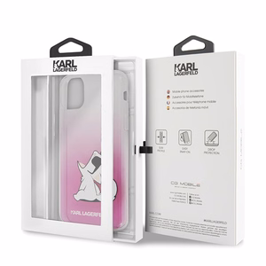 Karl Lagerfeld KLHCN65CFNRCPI iPhone 11 Pro Max kietas dėklas rožinis Choupette Fun