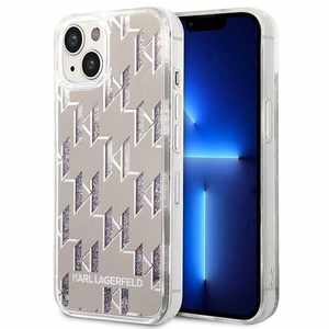Karl Lagerfeld KLHCP14SLMNMS iPhone 14 6.1 "kietasis dėklas sidabrinis / sidabrinis skystas blizgutis Monogram
