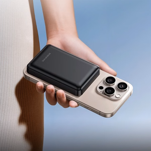 Borofone 5000mAh išorinė baterija BJ82 Dawn – USB – magnetinė, su indukciniu įkrovimu, juoda
