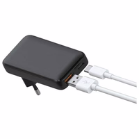Beline tinklo įkroviklis 1x USB-C + 1x USB 65W juodas (tik galvutė) PD 3.0 + QC 3.0 BLN2CW65