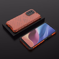 Honeycomb dėklas šarvuotas dėklas su TPU buferiu Xiaomi Redmi K40 Pro+ / K40 Pro / K40 / Poco F3 raudonas