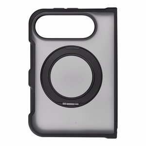 Juodas Forcell F-Protect 4sD-i Smoke Hybrid Kickstand Premium dėklas iPhone Duo, suderinamas su MagSafe