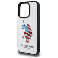 US Polo USHCP15XPUSH iPhone 15 Pro Max 6.7" balta/balta Odinis didelis DH Amerikos vėliava