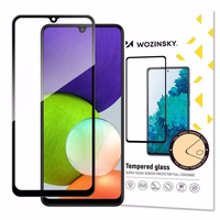Wozinsky Apsauginis stiklas pilnas klijavimas itin tvirtas apsauginis stiklas pilnas padengimas su rėmeliu dėklas draugiškas Samsung Galaxy A22 4G juodas