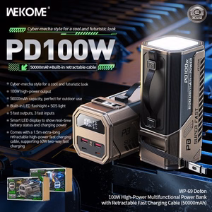 Išorinė baterija WK Design „WP-69“ pilka 50000mAh (100W)