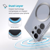 Speck Presidio Perfect-Clear Magnet - Samsung Galaxy S25 Ultra MagSafe dėklas (Clear / Chrome Finish / Serene sidabrinis)