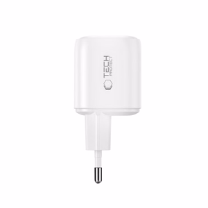 „Tech-Protect NCA100W-GaN“ 3 jungčių 100 W PD 3.2 / QC 3.0 maitinimo adapteris – baltas