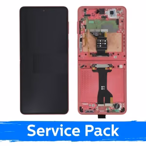 LCD Ekranas Samsung F766 Z Flip7 (vidinis) su rėmeliu / Koralų Raudona / (Service Pack)