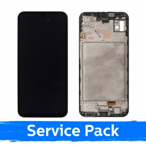 Samsung A15 4G / A15 5G Juodas LCD Ekranas su Rėmeliu (Serviso Paketas) su Baterija