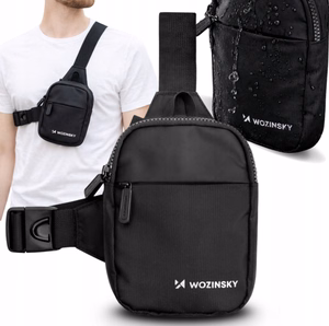 Wozinsky WMS-W1 vandeniui atspari unisex mini rankinė per petį telefonui su dviem skyriais - juoda